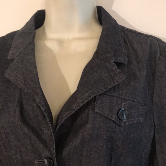 BANANA REPUBLIC DARK DENIM BLAZER JACKET - PETITE 6 - Picture 3 of 7